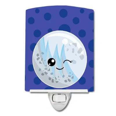 Caroline's Treasures Planets Moon Ceramic Night Light In Blue