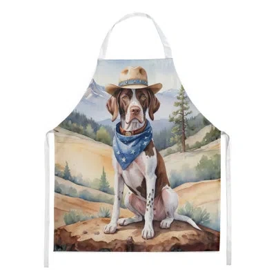 Caroline's Treasures Pointer Cowboy Welcome Apron In Multicolor