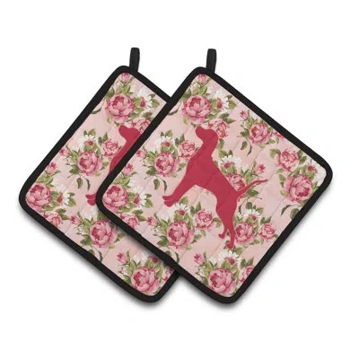 Caroline's Treasures Pointer Potholder In Pink