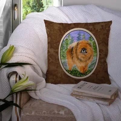 Caroline's Treasures Pomeranian Graphic Print Square Indoor/outdoor Throw Pillow
