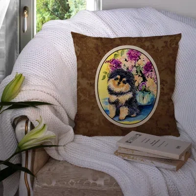 Caroline's Treasures Pomeranian Indoor/outdoor Graphic Print Brown Throw Pillow