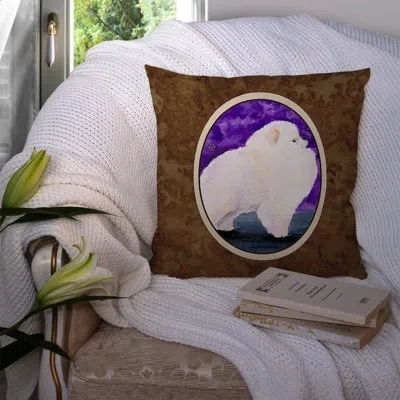Caroline's Treasures Pomeranian Indoor/outdoor Graphic Print Square Throw Pillow