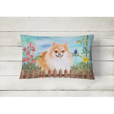 Caroline's Treasures Pomeranian Spring Indoor/outdoor Lumbar Pillow