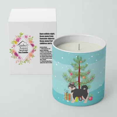 Caroline's Treasures Pomsky #1 Christmas Tree 10 oz Decorative Soy Candle In Brown;blue;green