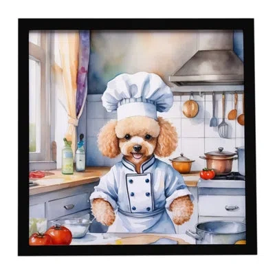 Caroline's Treasures Poodle The Chef Framed Metal Print In Multi