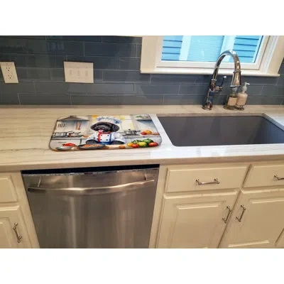 Caroline's Treasures Portuguese Water Dog The Chef Dish Drying Mat In Natural