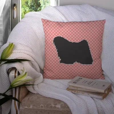 Caroline's Treasures Puli Indoor/outdoor Throw Pillow In Pink