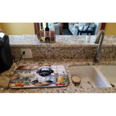 Caroline's Treasures Puli The Chef Dish Drying Mat In Natural