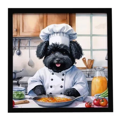 Caroline's Treasures Puli The Chef Framed Metal Print In Multi