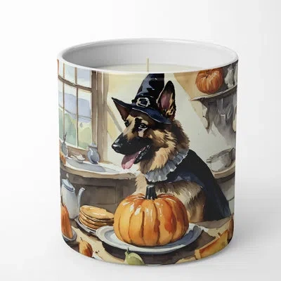 Caroline's Treasures Pumpkin Pie Scented Tumbler Candle With Ceramic Holder In Multi Color