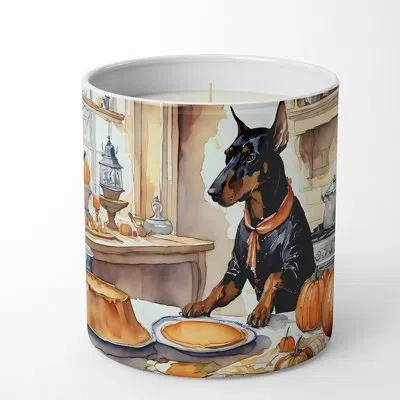 Caroline's Treasures Pumpkin Pie Scented Tumbler Candle With Ceramic Holder In Multi Color;multi Color