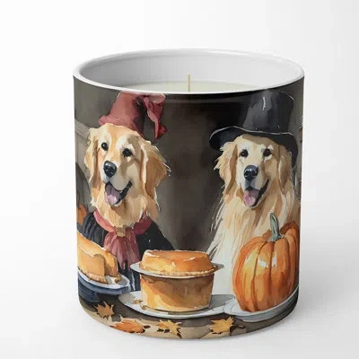 Caroline's Treasures Pumpkin Pie Scented Tumbler Candle With Ceramic Holder In Multi Color;multi Color