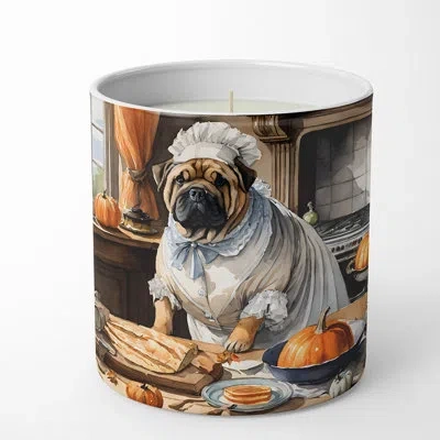 Caroline's Treasures Pumpkin Pie Scented Tumbler Candle With Ceramic Holder In Multi Color;multi Color