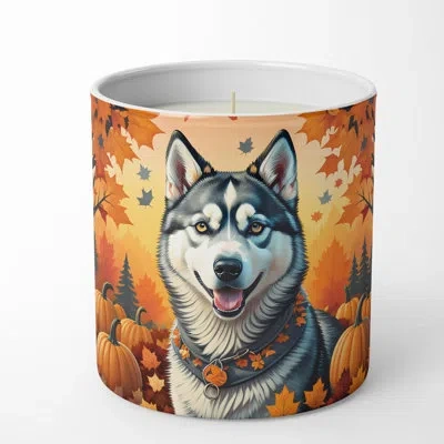 Caroline's Treasures Pumpkin Spice Scented Tumbler Candle With Ceramic Holder In Multi Color