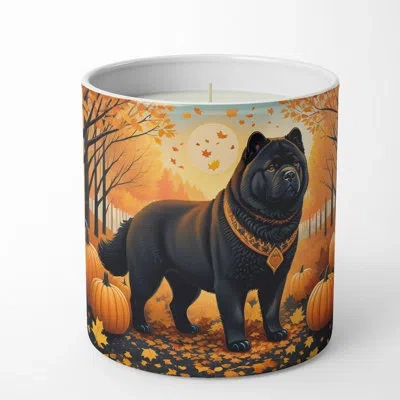 Caroline's Treasures Pumpkin Spice Scented Tumbler Candle With Ceramic Holder In Multi Color