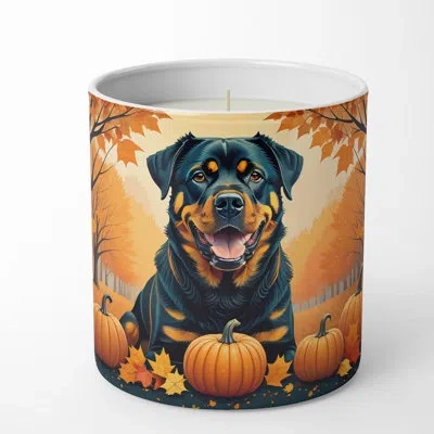 Caroline's Treasures Pumpkin Spice Scented Tumbler Candle With Ceramic Holder In Multi Color