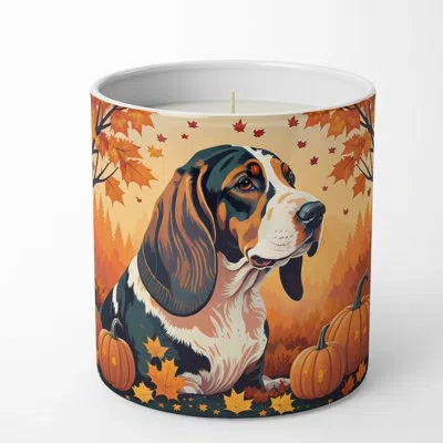 Caroline's Treasures Pumpkin Spice Scented Tumbler Candle With Ceramic Holder In Multi Color
