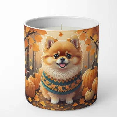Caroline's Treasures Pumpkin Spice Scented Tumbler Candle With Ceramic Holder In Multi Color