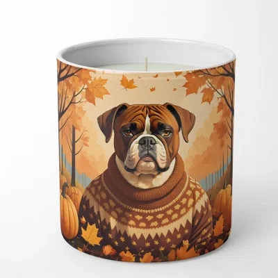 Caroline's Treasures Pumpkin Spice Scented Tumbler Candle With Ceramic Holder In Multi Color