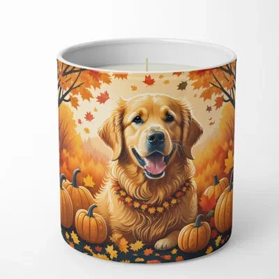 Caroline's Treasures Pumpkin Spice Scented Tumbler Candle With Ceramic Holder In Multi Color