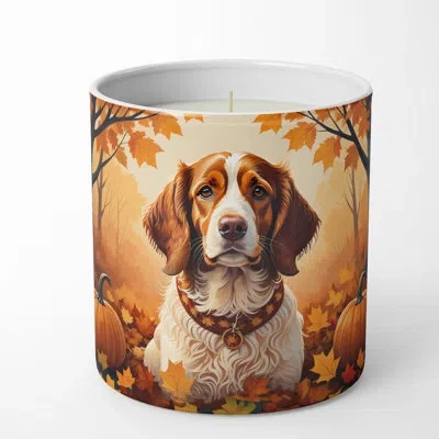 Caroline's Treasures Pumpkin Spice Scented Tumbler Candle With Ceramic Holder In Multi Color