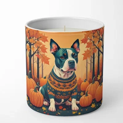 Caroline's Treasures Pumpkin Spice Scented Tumbler Candle With Ceramic Holder In Multi Color