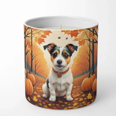 Caroline's Treasures Pumpkin Spice Scented Tumbler Candle With Ceramic Holder In Multi Color