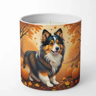 Caroline's Treasures Pumpkin Spice Scented Tumbler Candle With Ceramic Holder In Multi Color