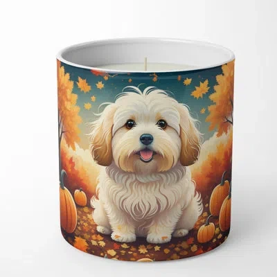 Caroline's Treasures Pumpkin Spice Scented Tumbler Candle With Ceramic Holder In Multi Color