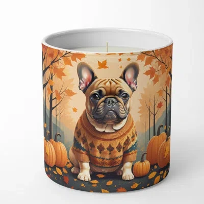 Caroline's Treasures Pumpkin Spice Scented Tumbler Candle With Ceramic Holder In Multi Color