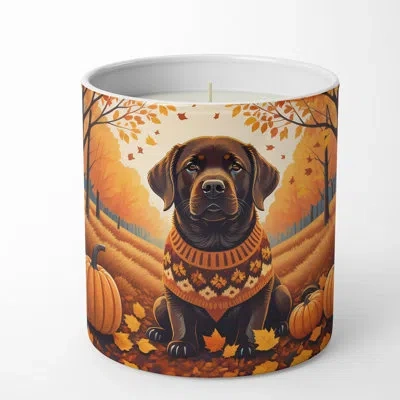 Caroline's Treasures Pumpkin Spice Scented Tumbler Candle With Ceramic Holder In Multi Color