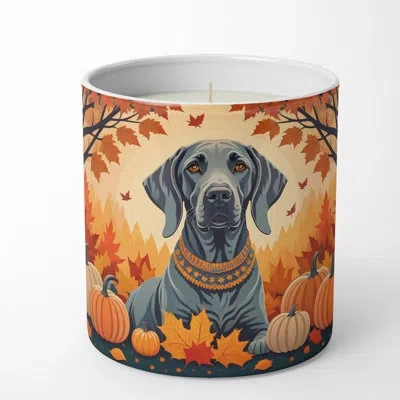 Caroline's Treasures Pumpkin Spice Scented Tumbler Candle With Ceramic Holder In Multi Color