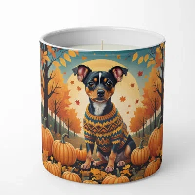Caroline's Treasures Pumpkin Spice Scented Tumbler Candle With Ceramic Holder In Multi Color;multi Color