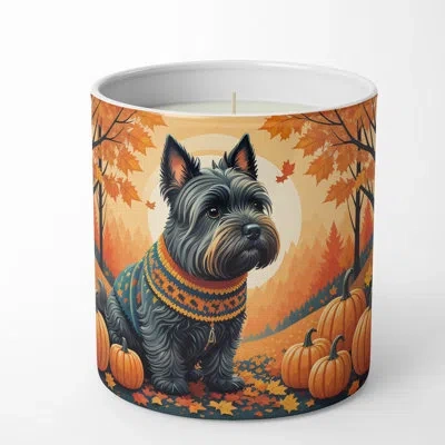 Caroline's Treasures Pumpkin Spice Scented Tumbler Candle With Ceramic Holder In Multi Color;multi Color