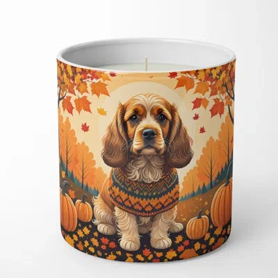 Caroline's Treasures Pumpkin Spice Scented Tumbler Candle With Ceramic Holder In Multi Color;multi Color