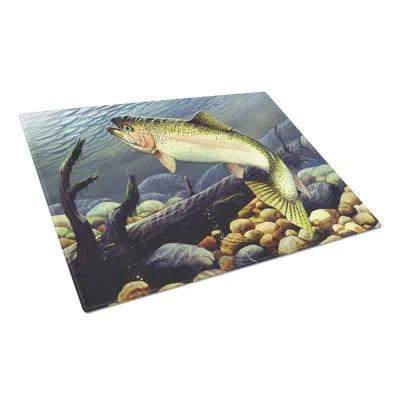 Caroline's Treasures Rainbow Trout Glass Cutting Board