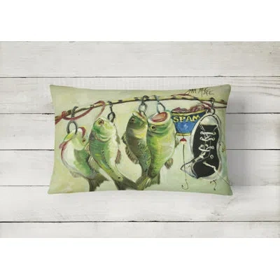 Caroline's Treasures Recession Food Fish Caught With Spam Indoor/outdoor Throw Pillow