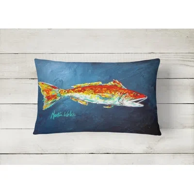 Caroline's Treasures Red Fish Red For Jarett Indoor/outdoor Throw Pillow