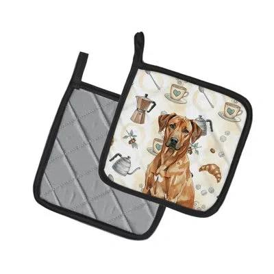 Caroline's Treasures Rhodesian Ridgeback Coffee Bar Pair Of Pot Holders In Multicolor