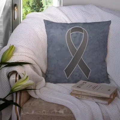 Caroline's Treasures Ribbon For Brain Cancer Awareness Square Pillow Cover & Insert