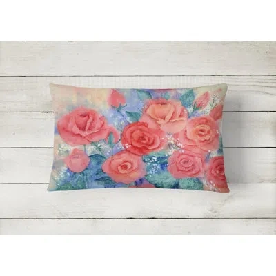 Caroline's Treasures Rippeon Roses Fabric Indoor/outdoor Throw Pillow