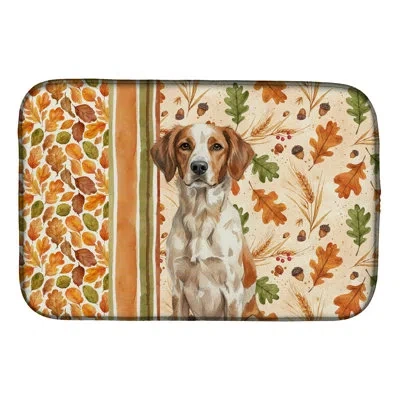 Caroline's Treasures Roan Brittany Heirloom Fall Dish Drying Mat In Natural
