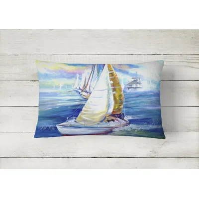Caroline's Treasures Rock My Boat Sailboats Indoor/outdoor Throw Pillow