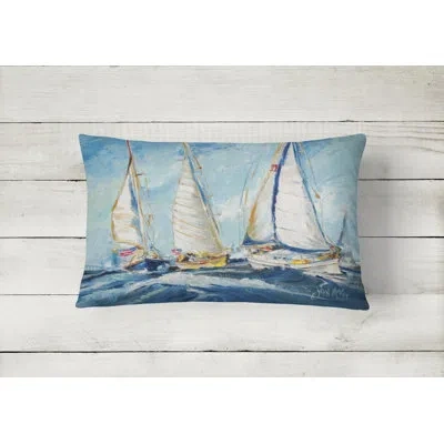 Caroline's Treasures Roll Me Over Sailboats Indoor/outdoor Throw Pillow