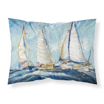Caroline's Treasures Roll Me Over Sailboats Pillowcase In Blue