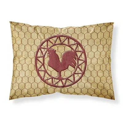 Caroline's Treasures Rooster Chicken Coop Moisture Wicking Pillowcase In Yellow