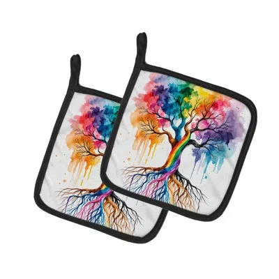 Caroline's Treasures Rooted In Gay Pride Pair Of Pot Holders In Multi