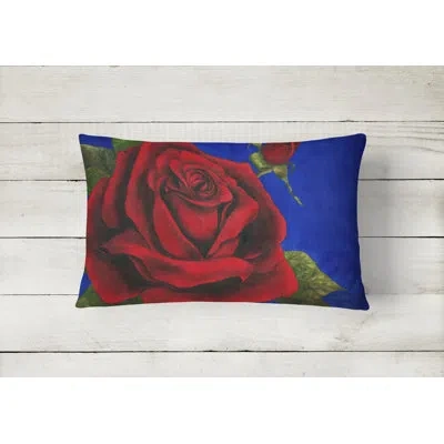 Caroline's Treasures Rose By Malenda Trick Fabric Indoor/outdoor Throw Pillow