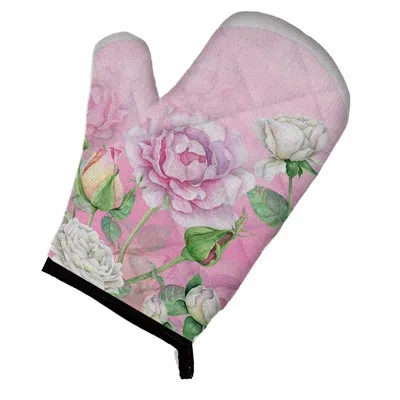 Caroline's Treasures Rose Garden Oven Mitt In Green;pink