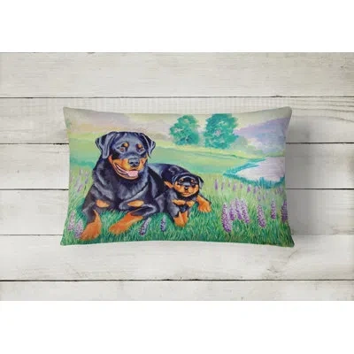 Caroline's Treasures Rottweiler Graphic Print Indoor/outdoor Throw Pillow